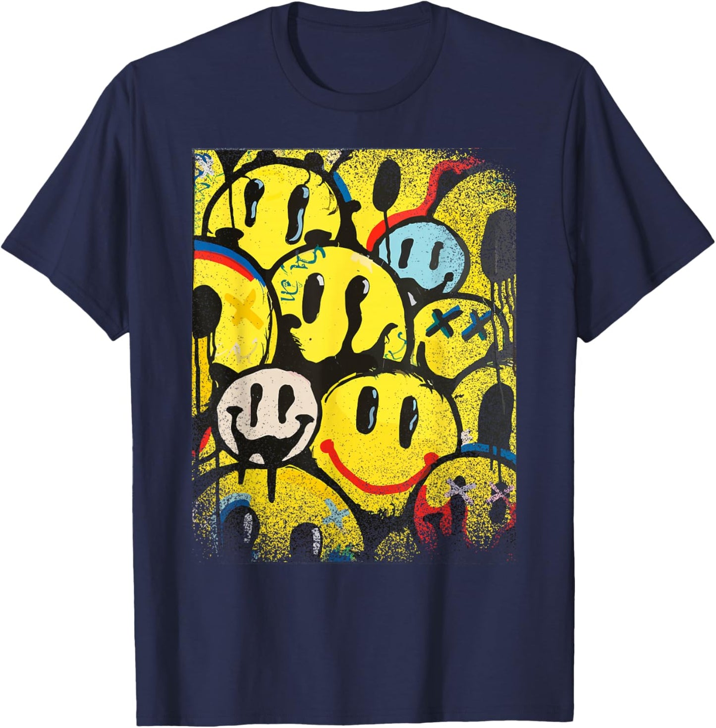 Funny Trippy Vaporwave EDM Rave Festival House Techno T-Shirt - T-Shirt | Navy