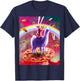 Laser Eyes Outer Space Cat Riding On Llama Unicorn T-Shirt - T-Shirt | Navy