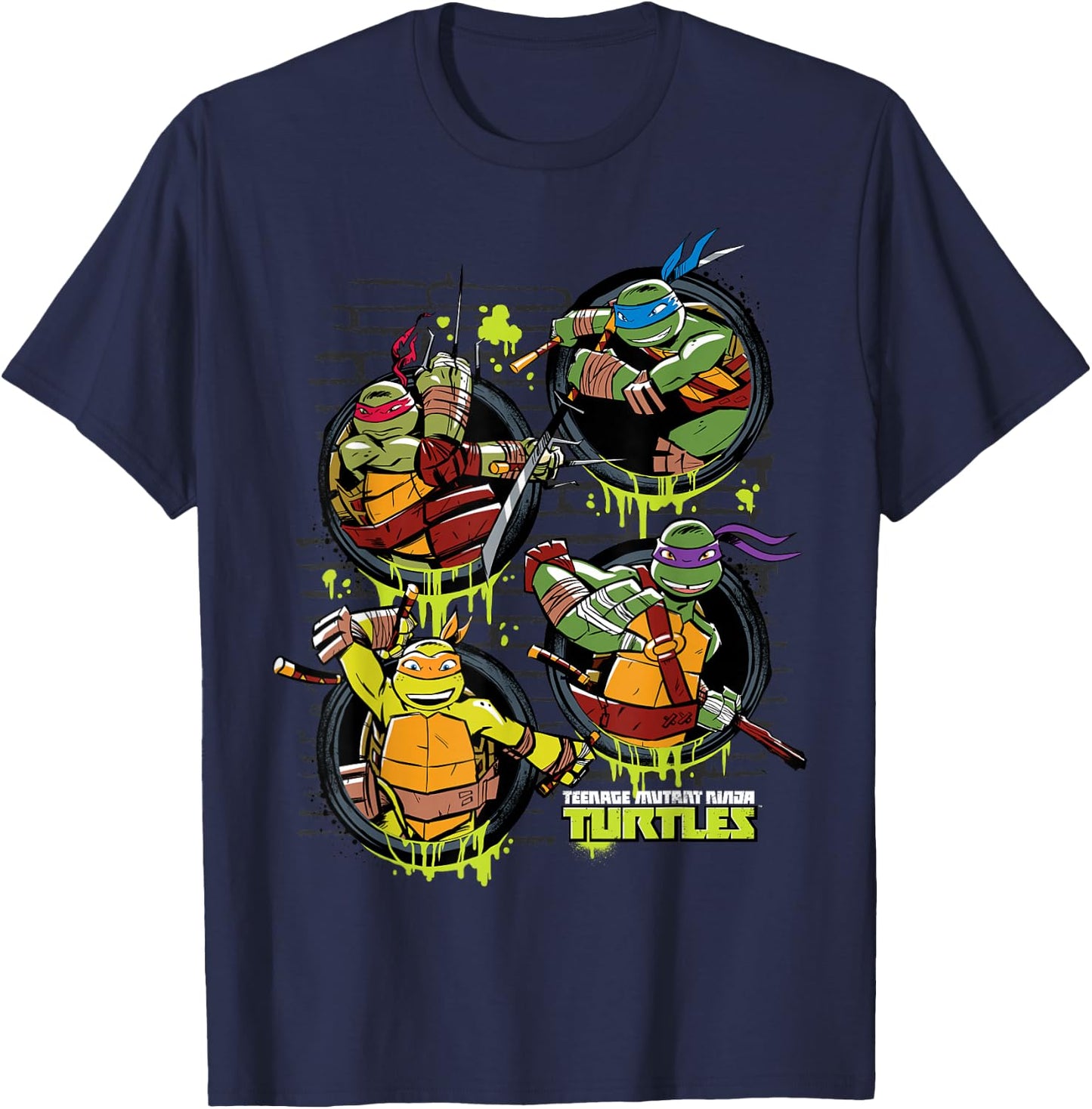 Teenage Mutant Ninja Turtles Multiple Sewer Holes T-Shirt - T-Shirt | Navy