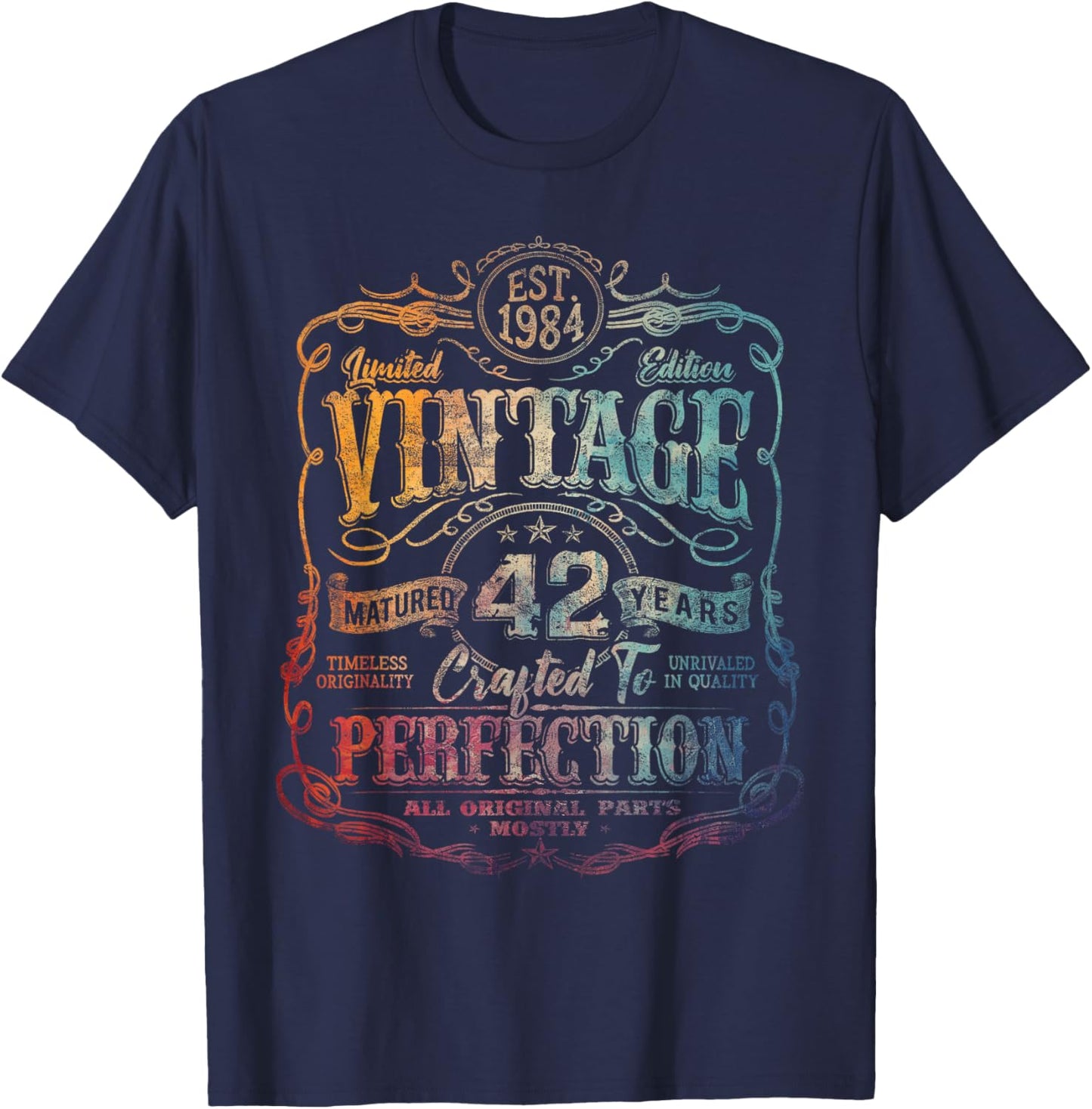 Vintage 1984 Limited Edition Shirt 42 Year Old 42nd Birthday T-Shirt - T-Shirt | Navy