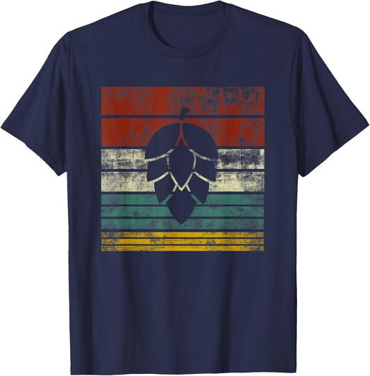 Vintage Hop Leaf Shirt Home Brewers & Lovers of Hoppy Beer T-Shirt - T-Shirt | Navy