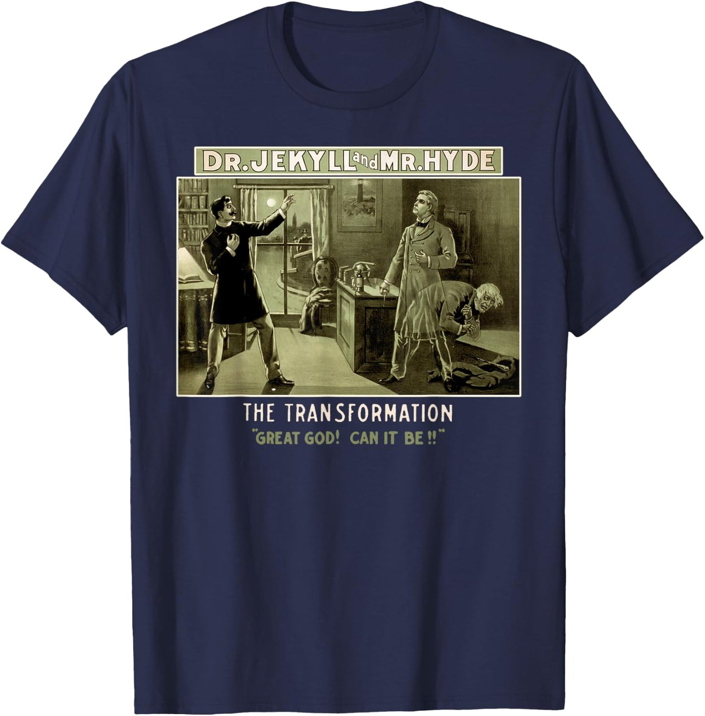 Classic Horror Story Strange Case of Dr. Jekyll and Mr. Hyde T-Shirt - T-Shirt | Navy