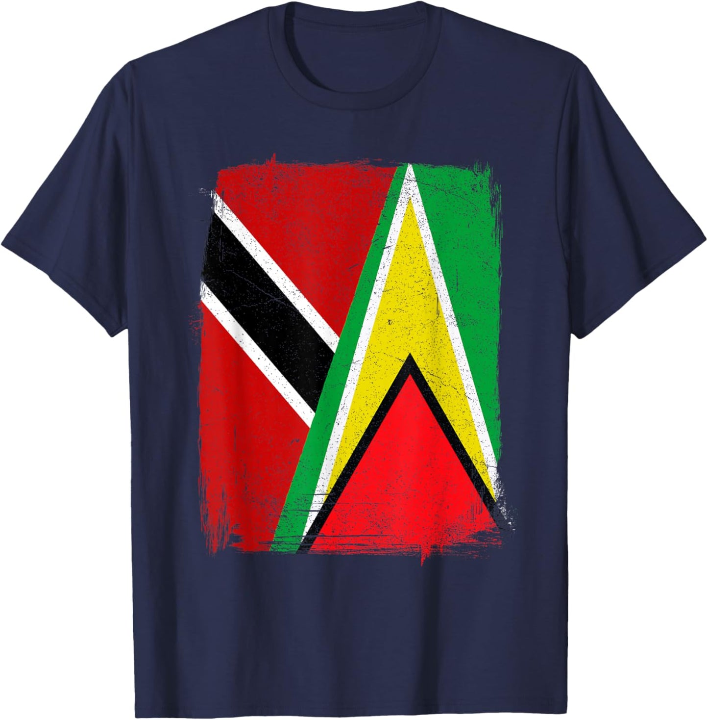 Trinidadian Guyanese Flag Guyana Trinidad Tobago T-Shirt - T-Shirt | Navy
