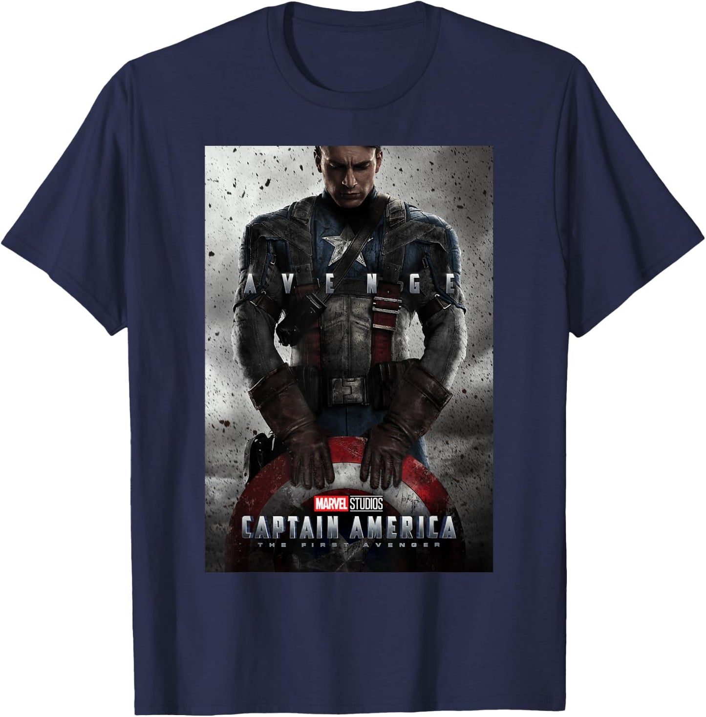 Marvel Studios Captain America Movie Poster T-Shirt - T-Shirt | Navy
