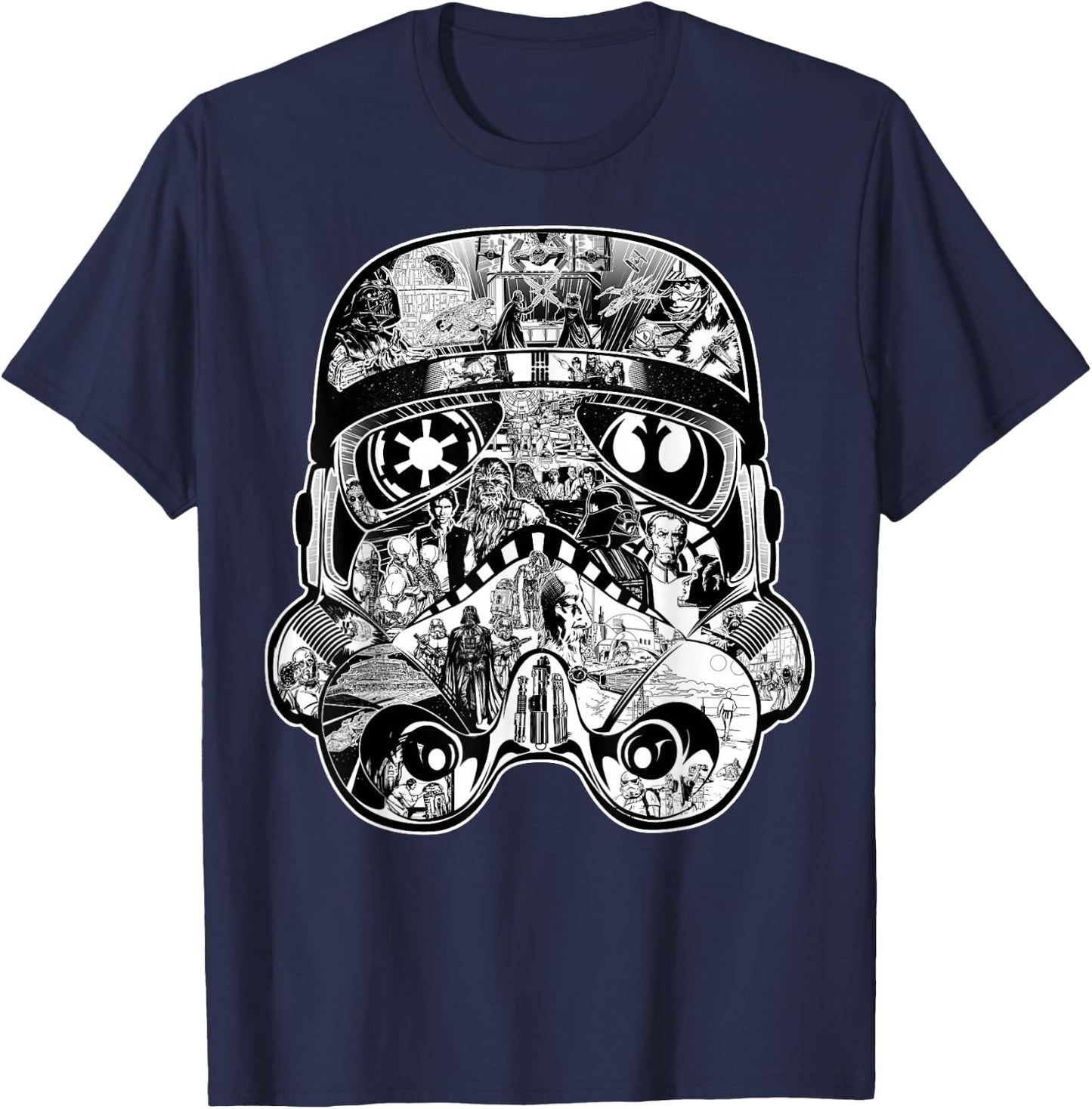 Star Wars Stormtrooper Helmet Comic Collage Graphic T-Shirt - T-Shirt | Navy