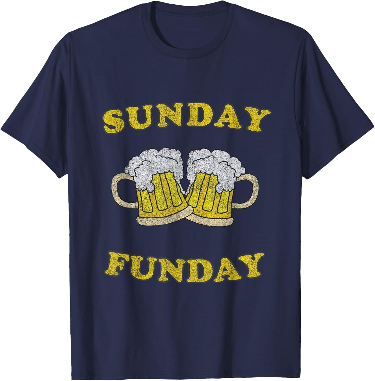 Sunday is Funday Beer Drinking T-Shirt - T-Shirt | Navy