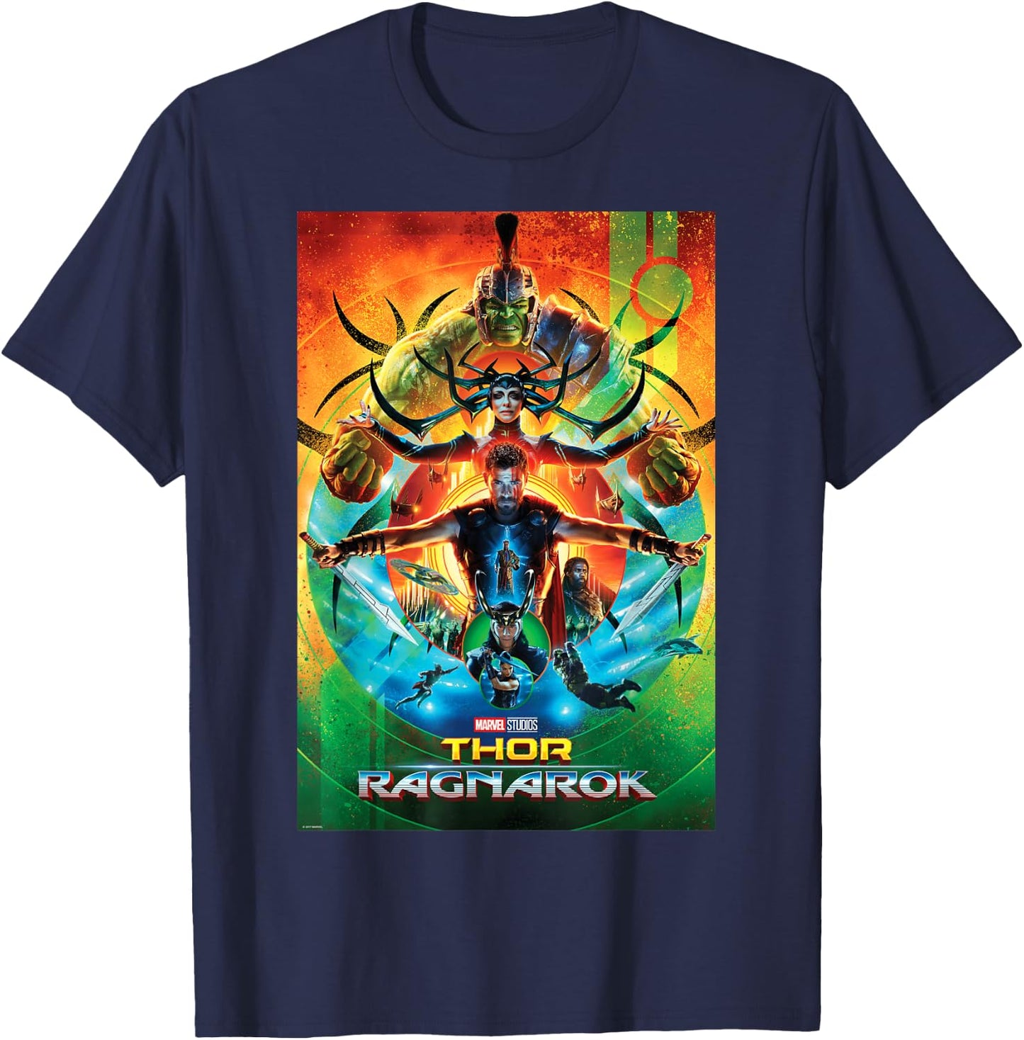Marvel Studios Thor Ragnarok Movie Poster Graphic T-Shirt - T-Shirt | Navy
