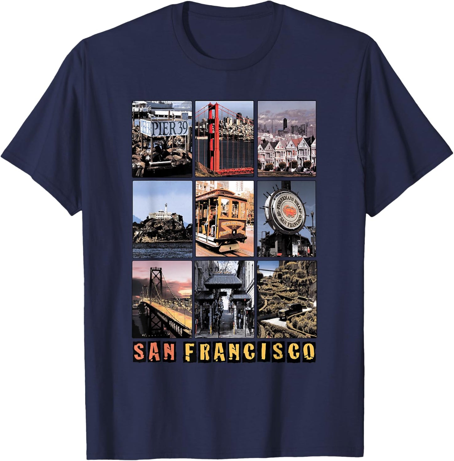 California Cali Life Los Angeles San Francisco T-Shirt - T-Shirt | Navy
