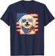 Cute Maltese Dog US America Flag Patriotic 4th of July T-Shirt - T-Shirt | Navy