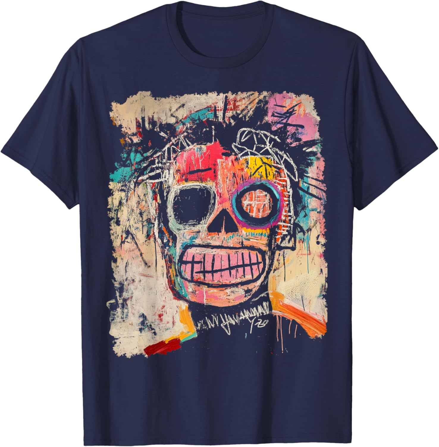 Abstract Art Graffiti 80s T-Shirt - T-Shirt | Navy