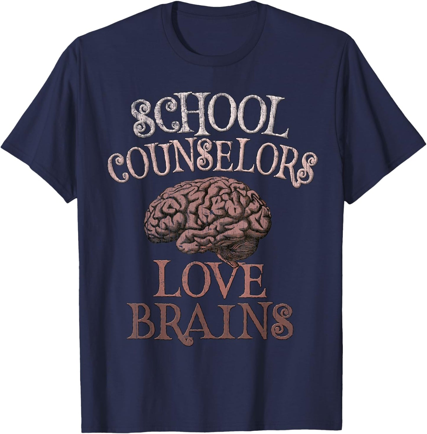 Funny SCHOOL COUNSELORS LOVE BRAINS This is My Scary Spooky T-Shirt - T-Shirt | Navy