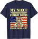 My Niece Wears Combat Boots Proud Army Aunt Military Family T-Shirt - T-Shirt | Navy