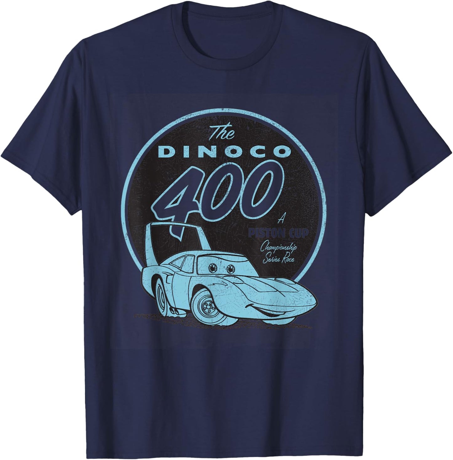 Disney Pixar Cars The Dinoco 400 Vintage Piston Cup Logo T-Shirt - T-Shirt | Navy