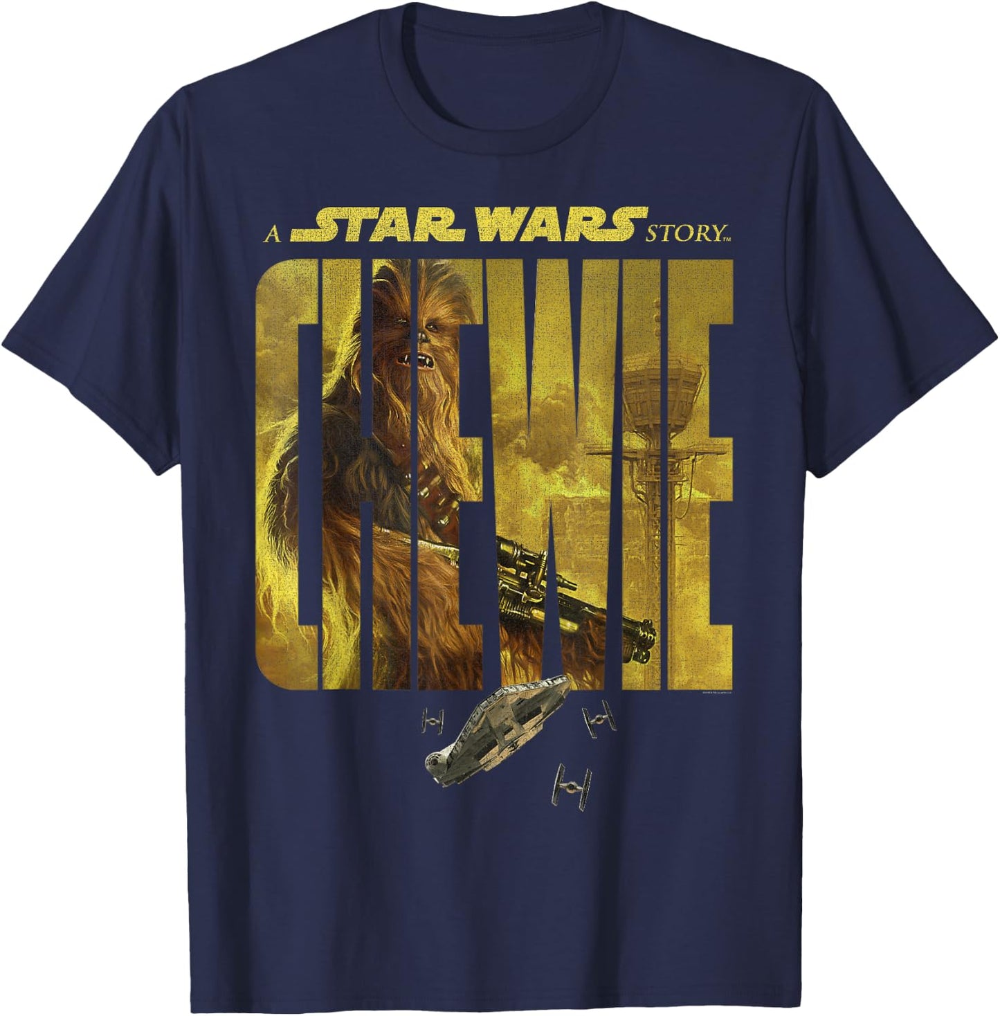 Star Wars Han Solo Story Chewie Logo Silhouette Fill T-Shirt - T-Shirt | Navy