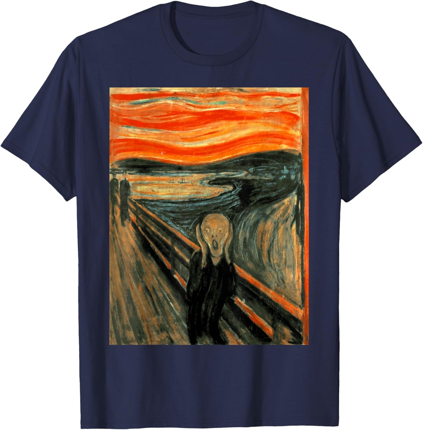 The Scream by Edvard Munch 1893 Expressionism Art Aesthetic T-Shirt - T-Shirt | Navy