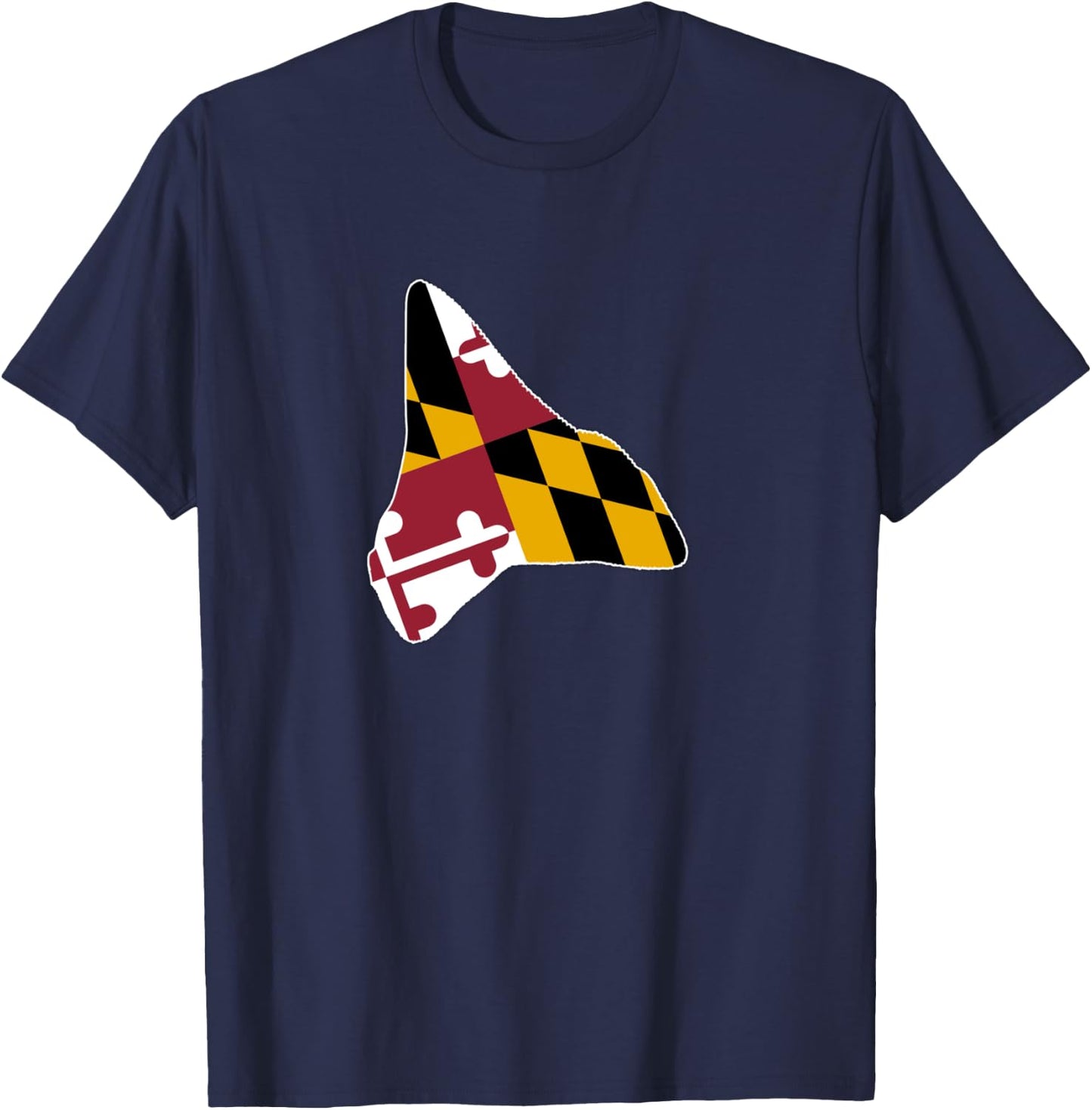 Maryland Flag Shark Tooth LS Shirt Relic And Fossil Hunter T-Shirt - T-Shirt | Navy