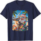 Santa and Reindeer Selfie Funny Beach Christmas in July T-Shirt - T-Shirt | Navy