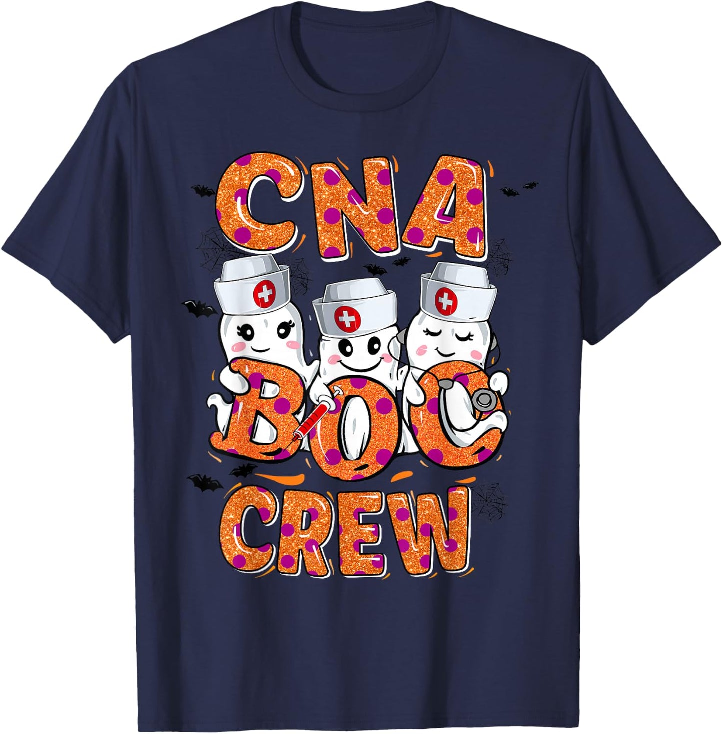 CNA Shirts Halloween CNA boo crew Halloween Nurse Assistant T-Shirt - T-Shirt | Navy