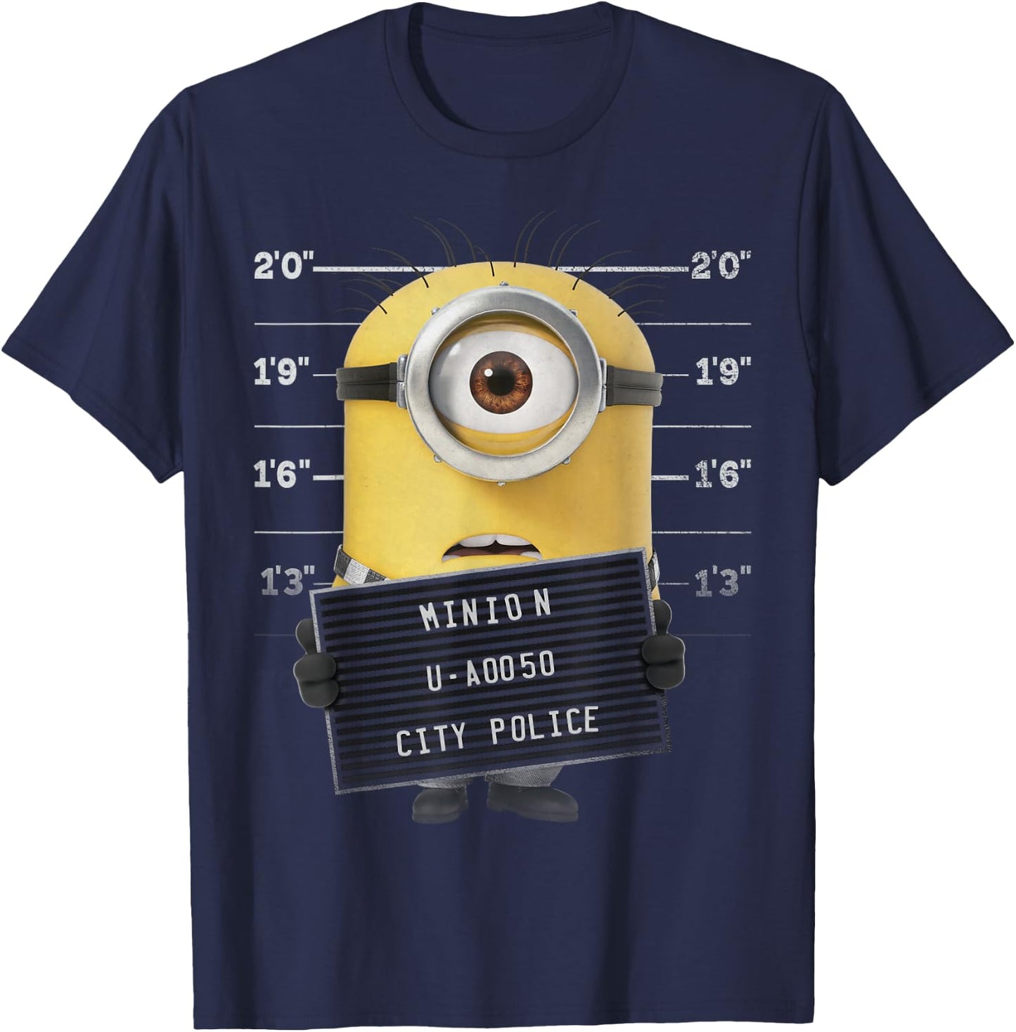 Despicable Me Minions Shocked Mugshot Graphic T-Shirt - T-Shirt | Navy