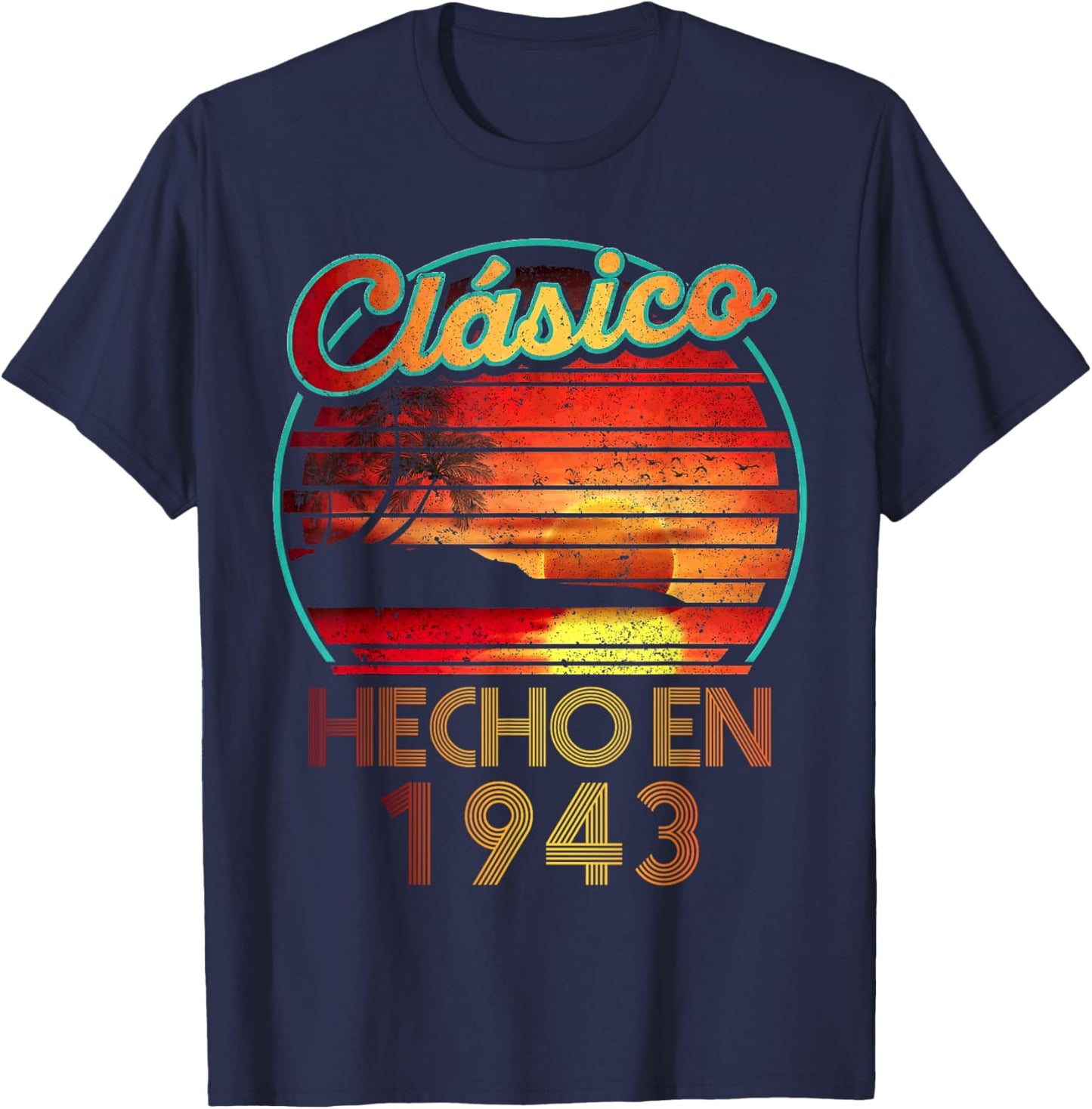Spanish Made in 1943 Birthday Classic Retro T-Shirt - T-Shirt | Navy
