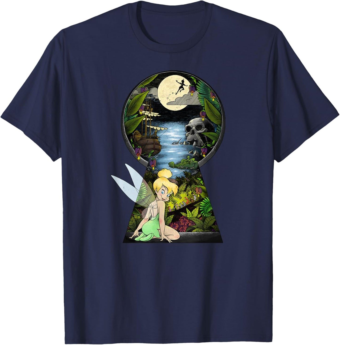 Disney Peter Pan Tinkerbell Keyhole Graphic T-Shirt - T-Shirt | Navy