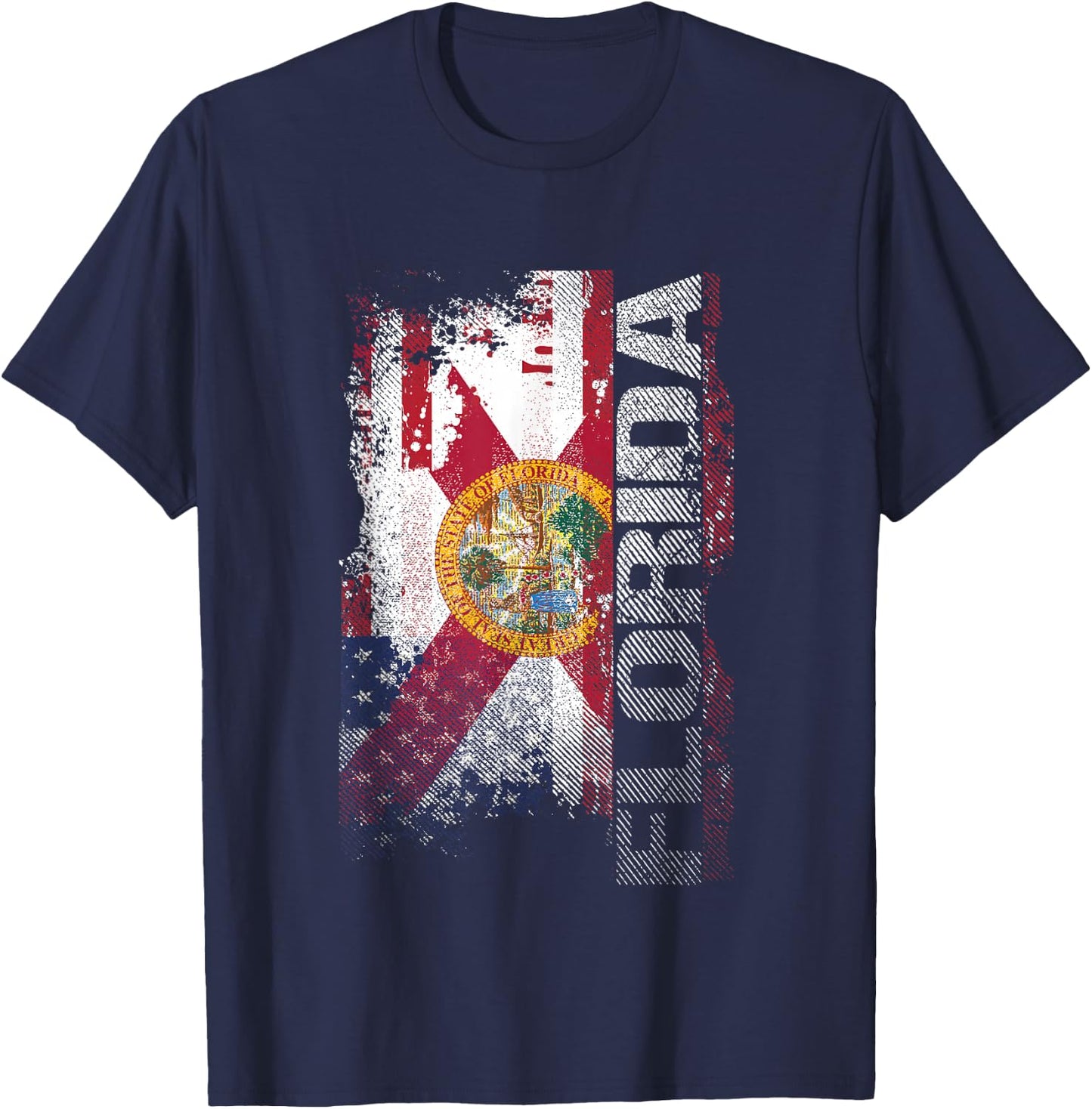 Florida State USA Flag Souvenir Gift T-Shirt - T-Shirt | Navy
