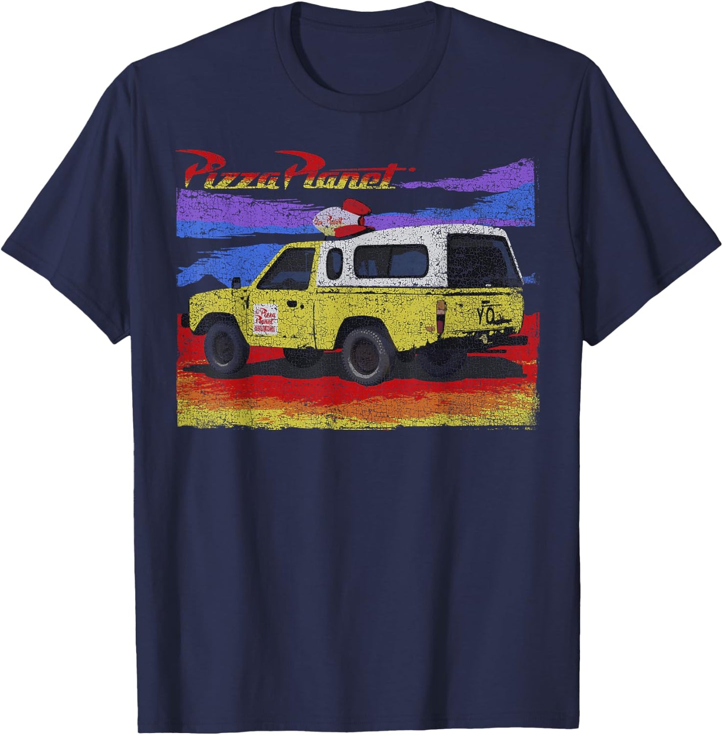 Disney Pixar Toy Story Pizza Planet Truck Distressed T-Shirt - T-Shirt | Navy