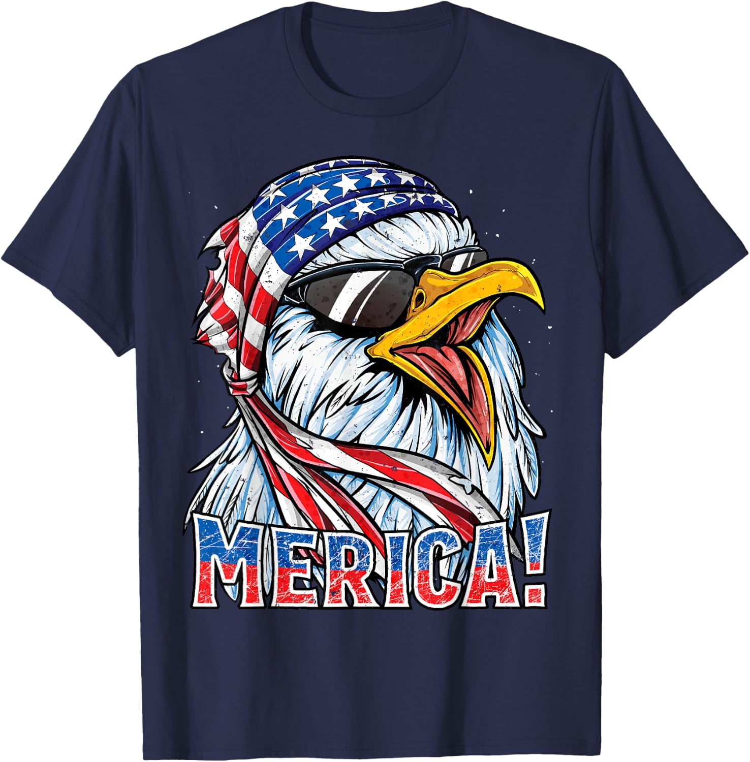Eagle Merica T Shirt 4th of July Merica Men Boys American T-Shirt - T-Shirt | Navy