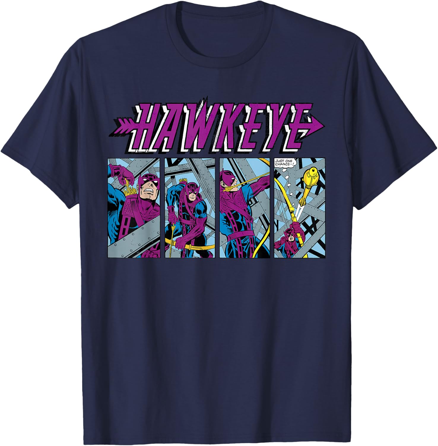 Marvel Hawkeye 'Just One Chance' Classic Comic Art T-Shirt - T-Shirt | Navy