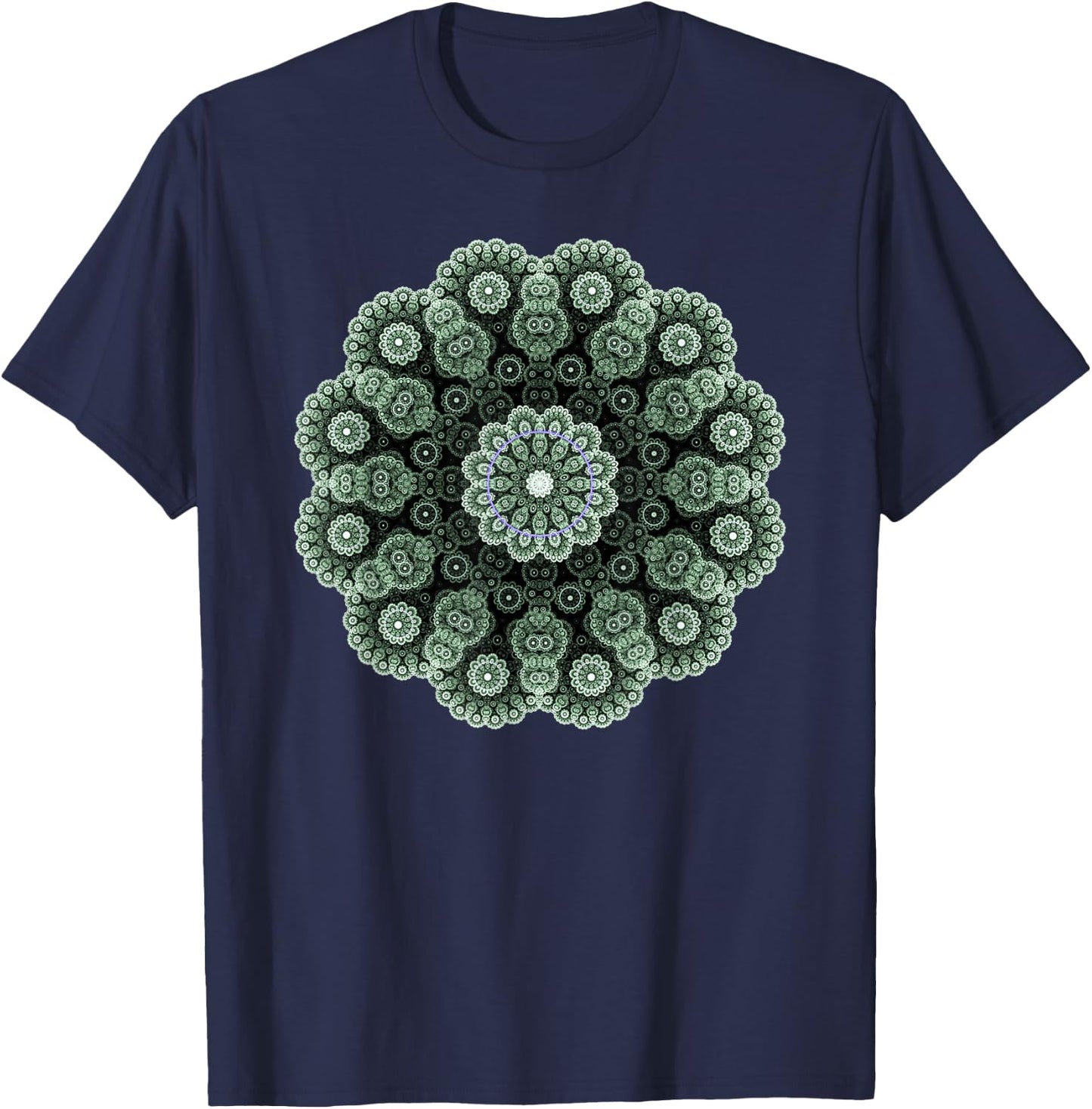 Mandala Sacred Geometry Prana Art Yoga Mantra Om Good Vibe T-Shirt - T-Shirt | Navy