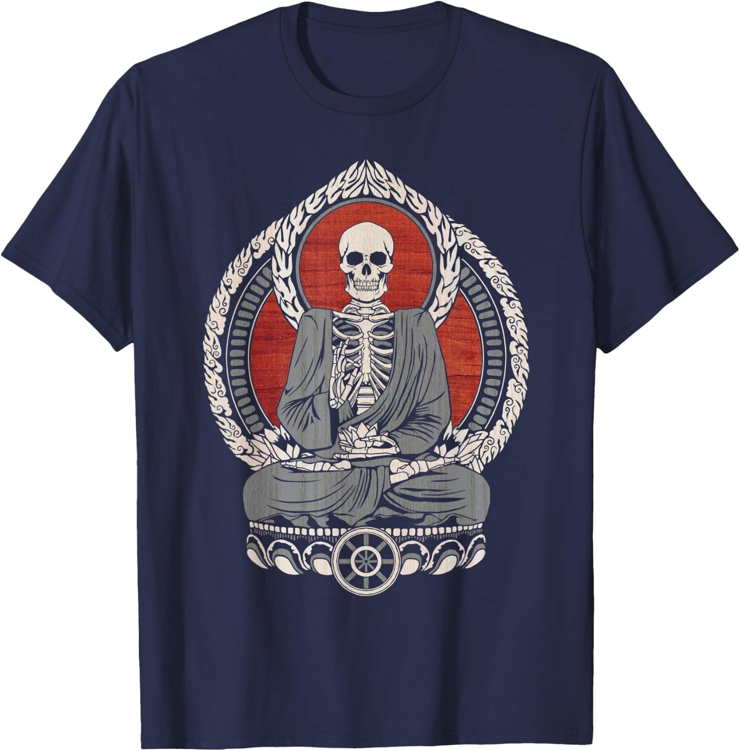 Starving Gautama Buddha - Skeleton Cherry T-Shirt - T-Shirt | Navy