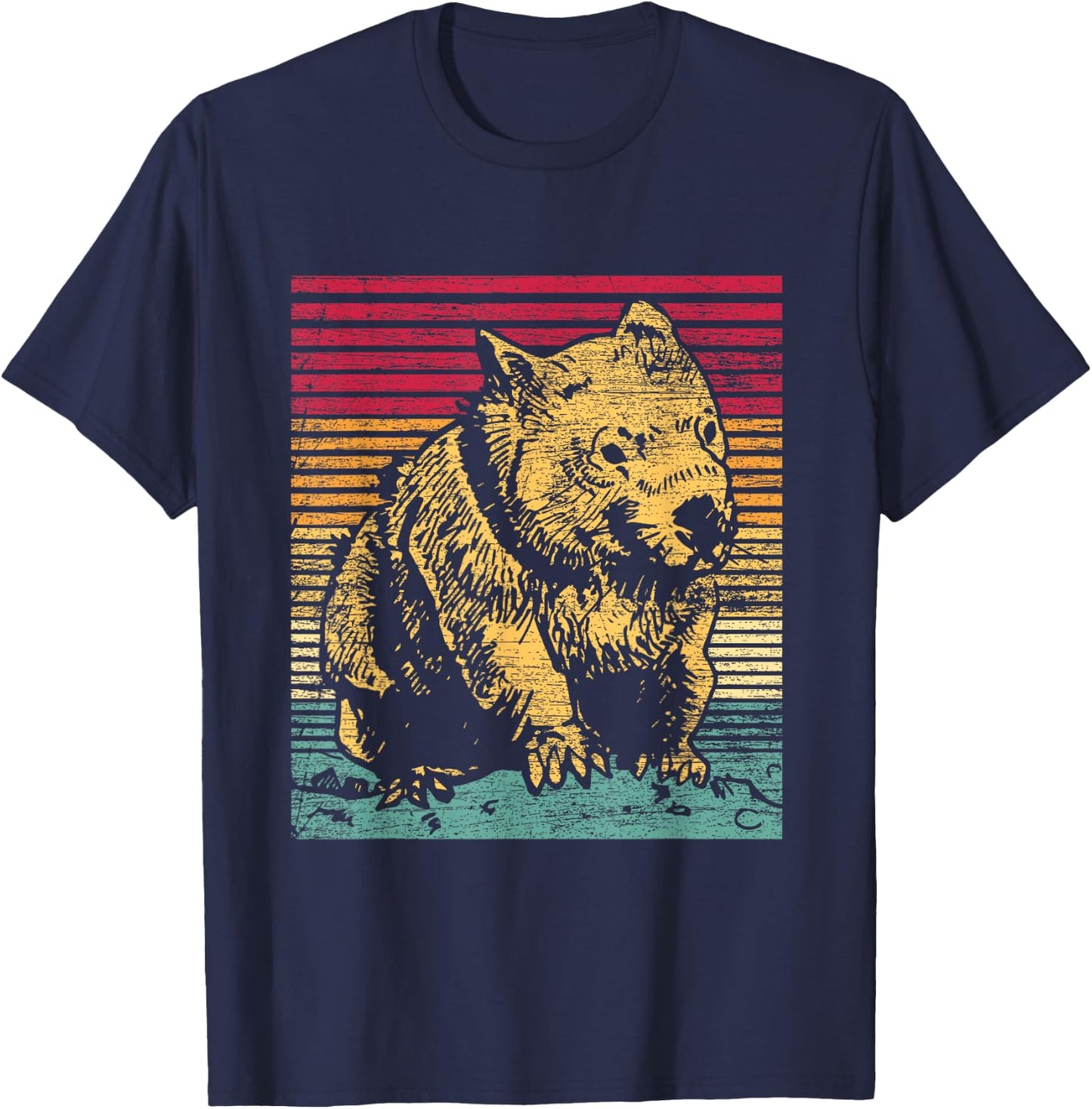 Retro Wombat T-Shirt - T-Shirt | Navy