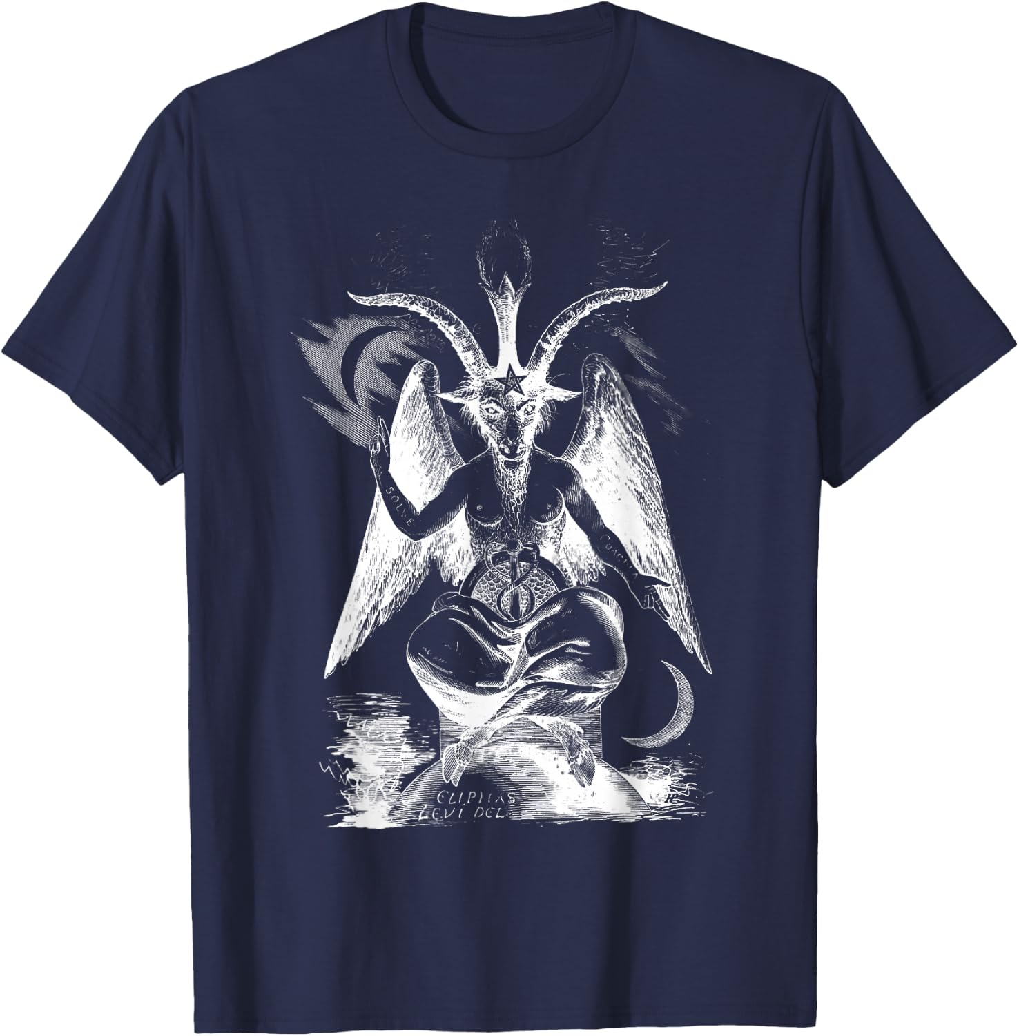 Baphomet . Sigil of Baphomet Goat Head Satan T-Shirt - T-Shirt | Navy