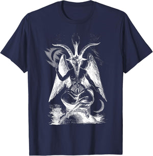 Baphomet . Sigil of Baphomet Goat Head Satan T-Shirt - T-Shirt | Navy
