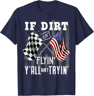 Dirt Track Racing Motocross Stock Car Racing Gift T-Shirt - T-Shirt | Navy