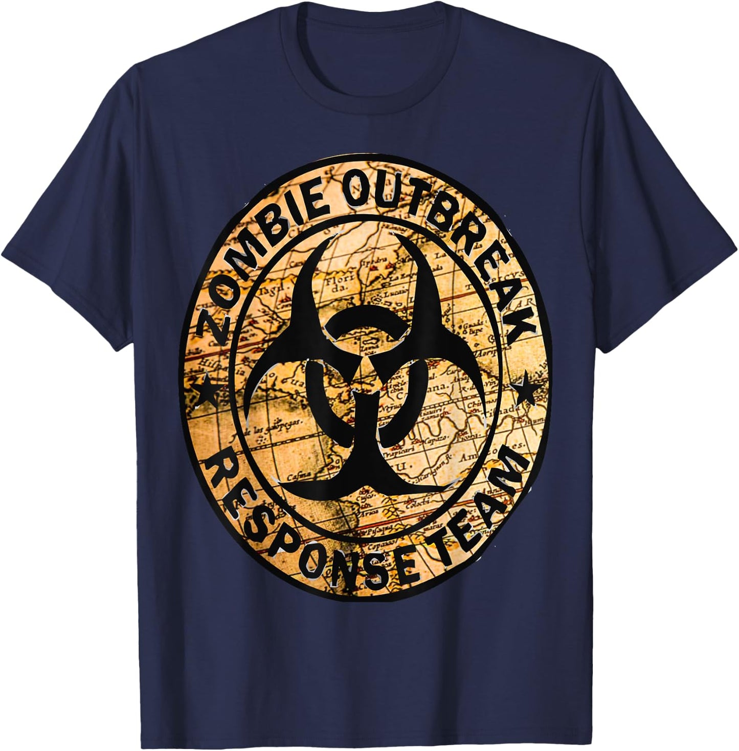 Funny Halloween Apocalypse Outbreak Zombie Response Team T-Shirt - T-Shirt | Navy