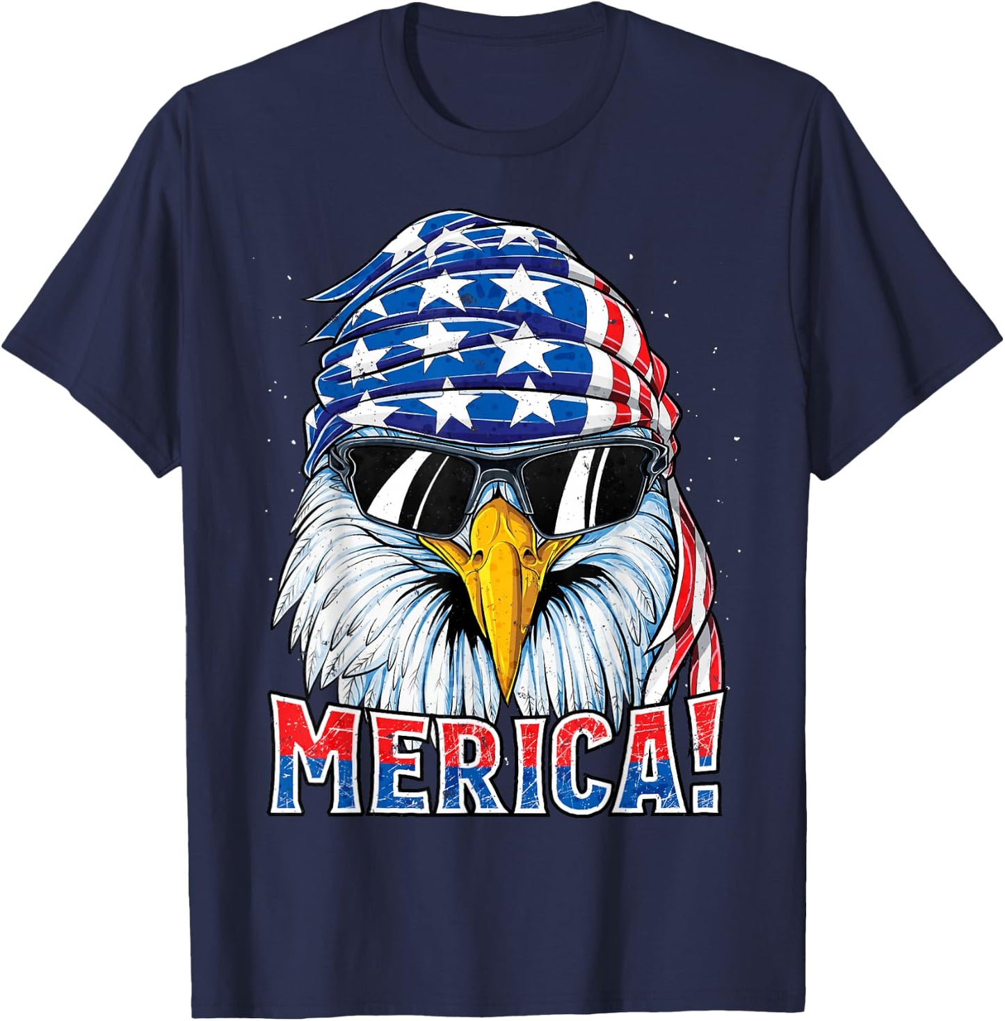 Eagle Merica T Shirt 4th of July Merica Men Boys American T-Shirt - T-Shirt | Navy