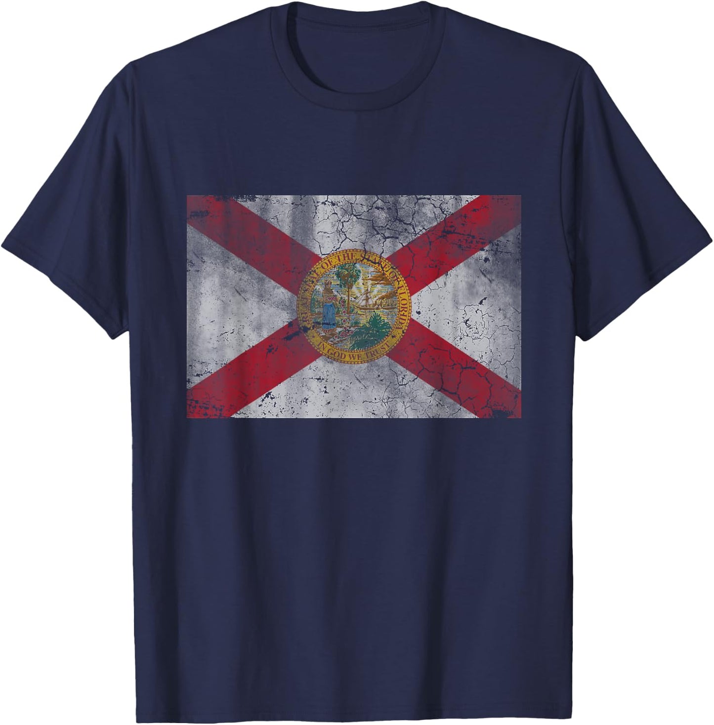 Florida Flag Vintage Fade Men Women Kids Youth Toddlers T-Shirt - T-Shirt | Navy