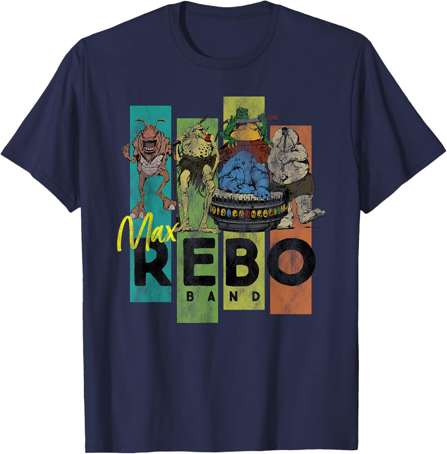 Star Wars Aliens Max Rebo Band Vintage Concert T-Shirt - T-Shirt | Navy
