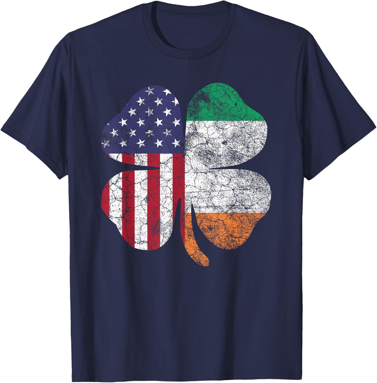 Irish American Flag Ireland Flag ST Patricks Day Gift Lucky Small T-Shirt - T-Shirt | Navy