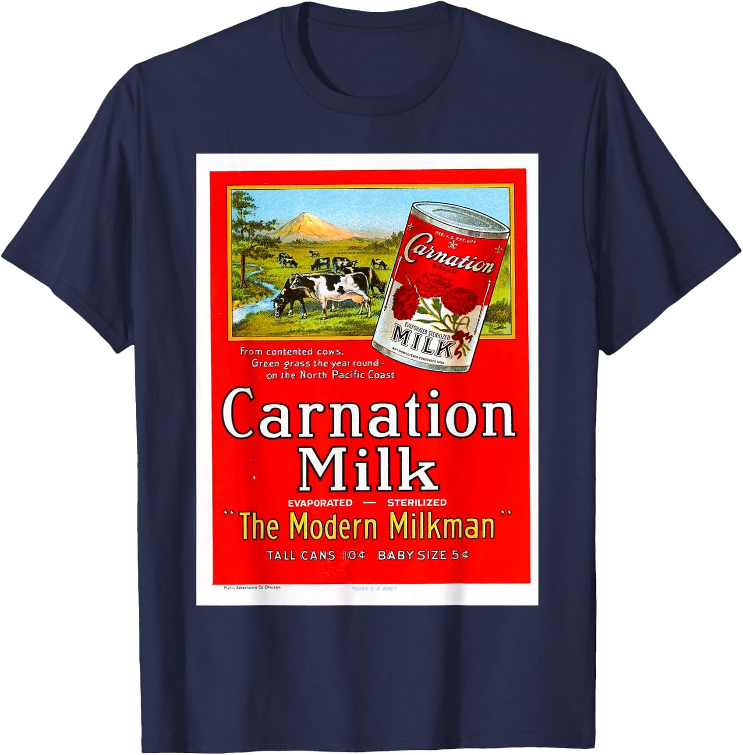 Vintage poster - Carnation Milk Retro T-Shirt - T-Shirt | Navy