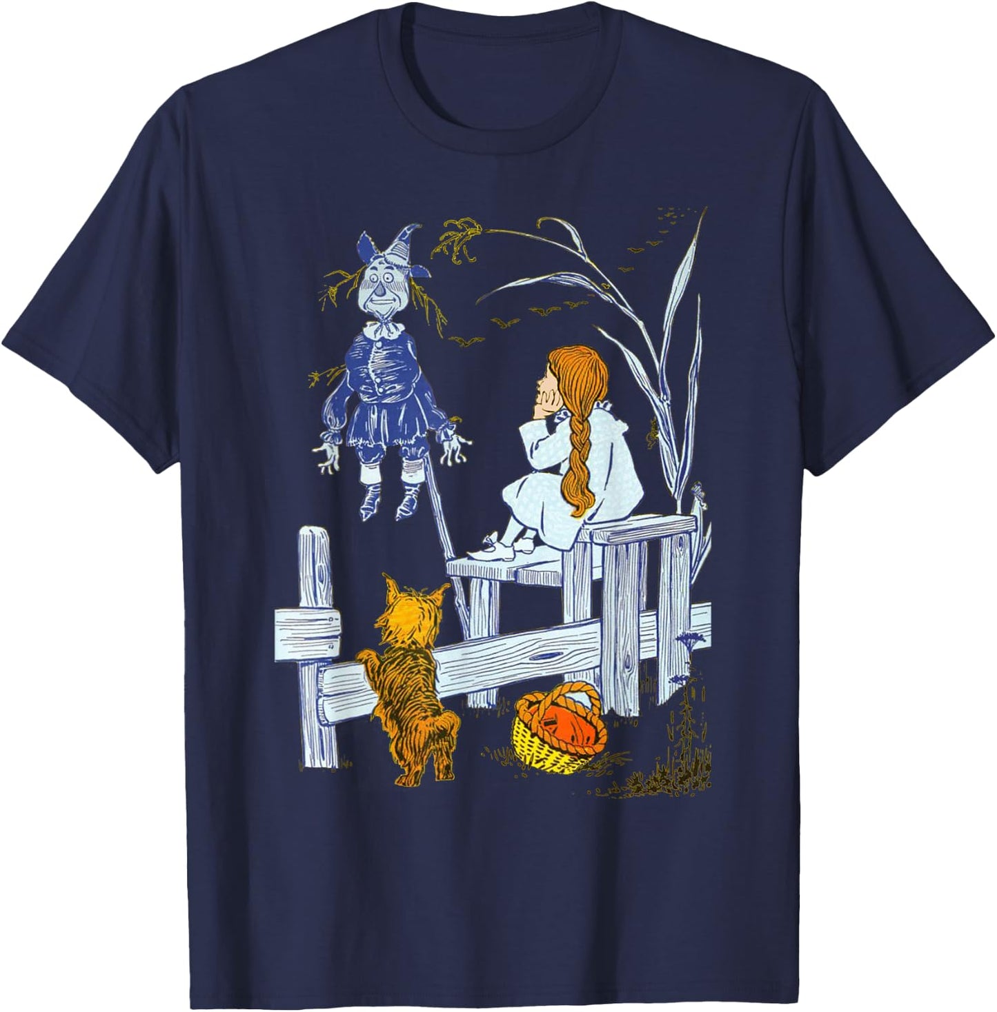 Land of Oz Gifts Classic Scarecrow Toto Wizard of Oz Dorothy T-Shirt - T-Shirt | Navy