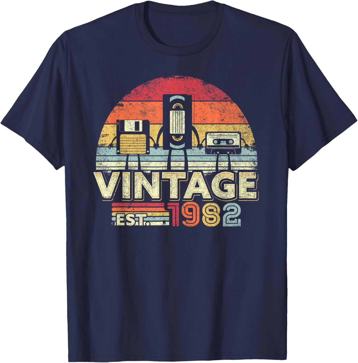 1982 Birthday Vintage Retro Vintage T-Shirt - T-Shirt | Navy