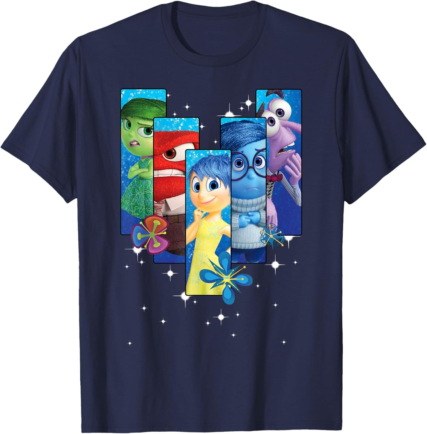 Disney Pixar Inside Out Group Shot Line Up Graphic T-Shirt - T-Shirt | Navy
