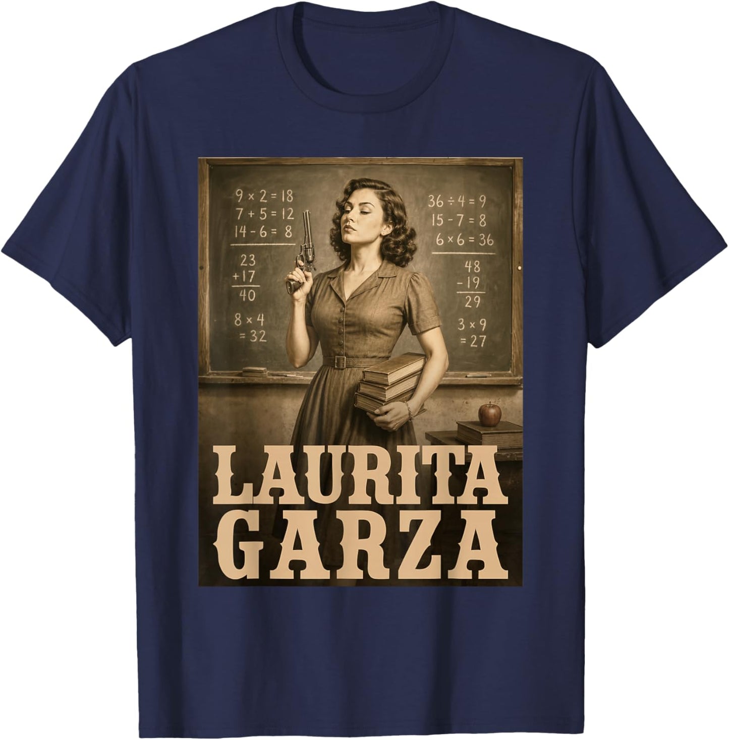 Laurita Garza Vintage Western Teacher Scene T-Shirt - T-Shirt | Navy