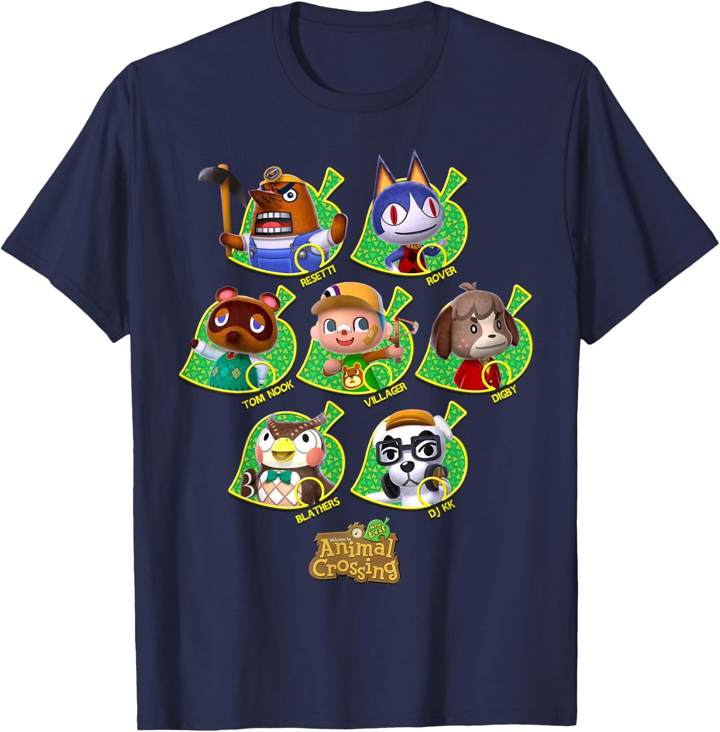 Animal Crossing New Leaf Towns People Graphic T-Shirt - T-Shirt | Navy