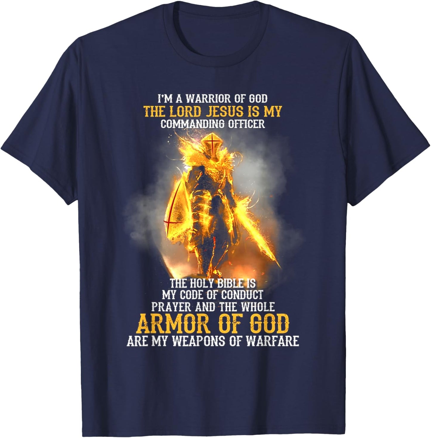 I'm a warrior of god the lord jesus is my commanding officer T-Shirt - T-Shirt | Navy