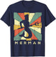 Merman Lover Vintage Retro Style T-Shirt - T-Shirt | Navy
