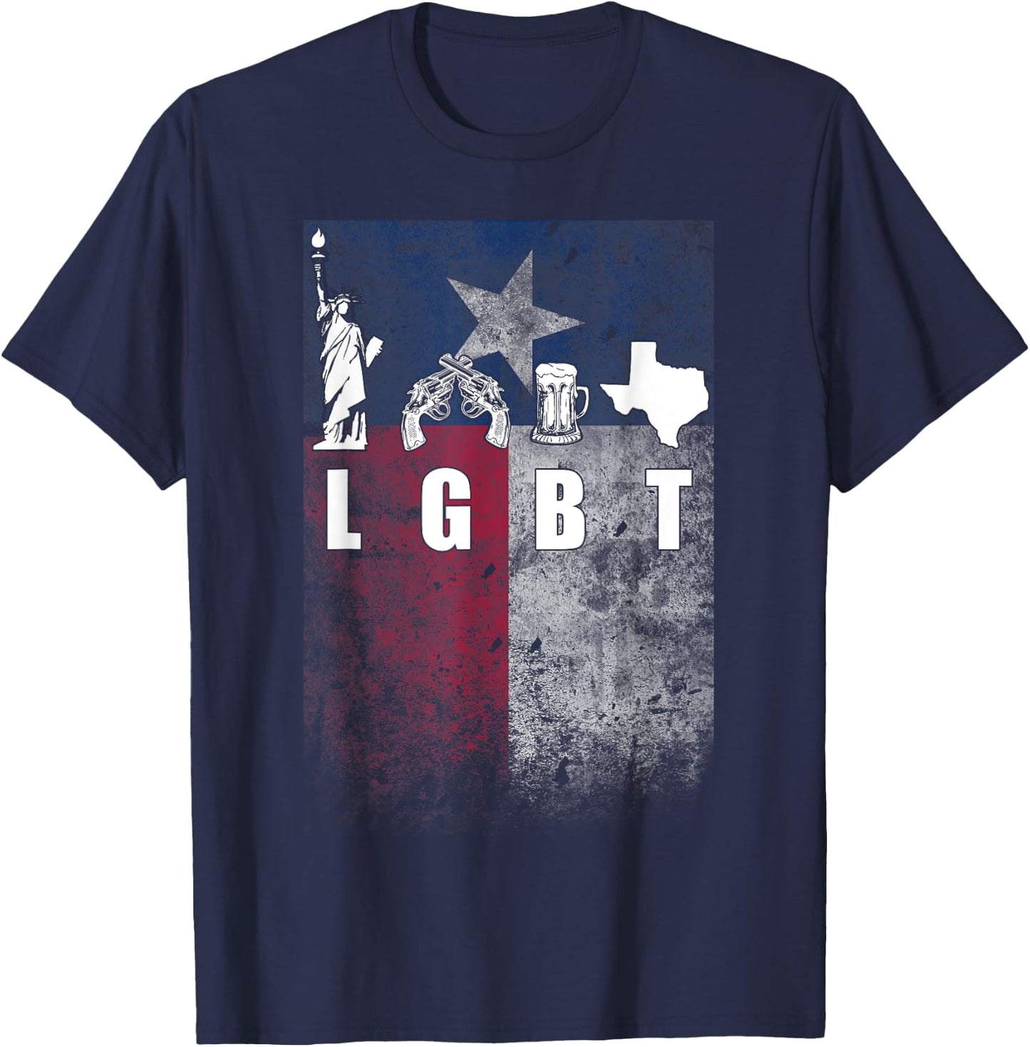 Liberty Guns Beer TEXAS! T-Shirt - T-Shirt | Navy
