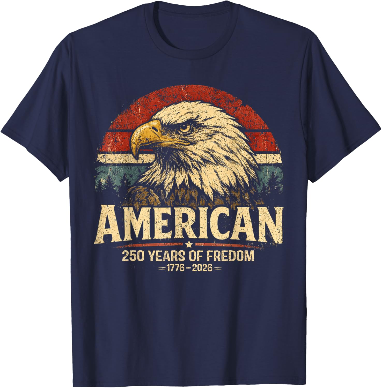 America Retro 250 Years 250th Anniversary USA 1776 2026 T-Shirt - T-Shirt | Navy